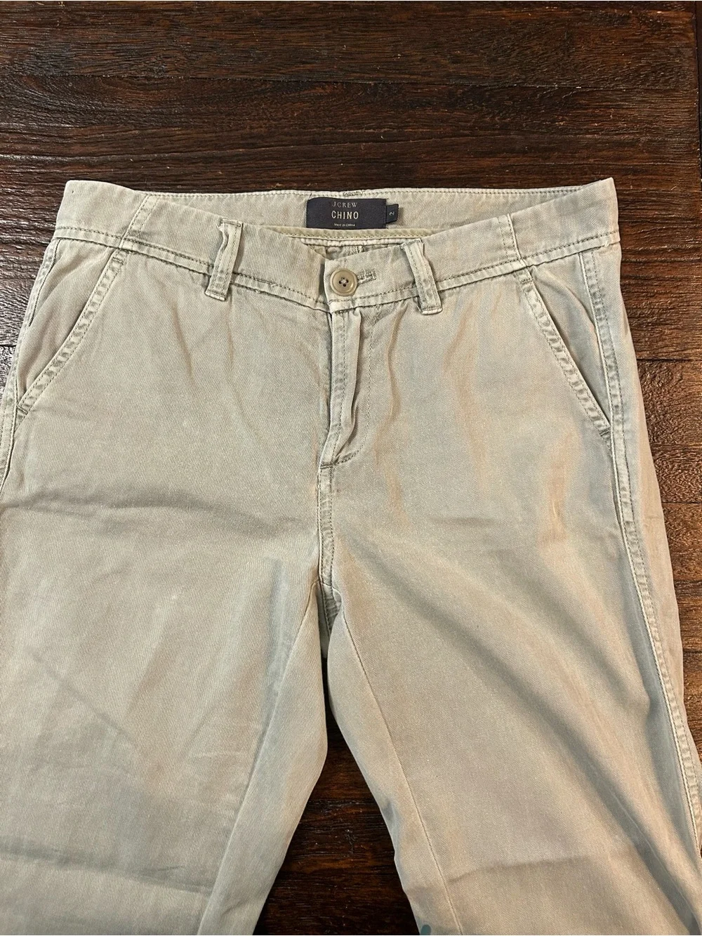 J.Crew Vintage Women's Chino Pants Size 2 Light Green Sage Straight Leg